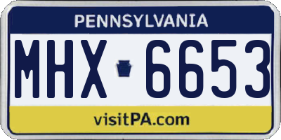 PA license plate MHX6653