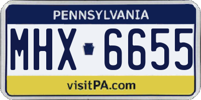 PA license plate MHX6655