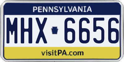 PA license plate MHX6656