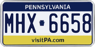 PA license plate MHX6658