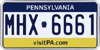 PA license plate MHX6661