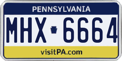 PA license plate MHX6664