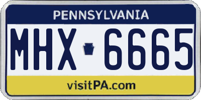 PA license plate MHX6665