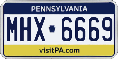 PA license plate MHX6669