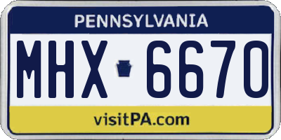 PA license plate MHX6670