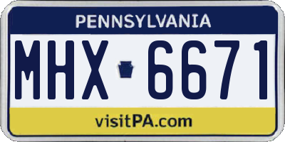 PA license plate MHX6671