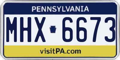 PA license plate MHX6673