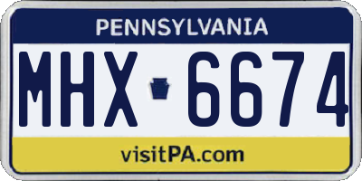 PA license plate MHX6674