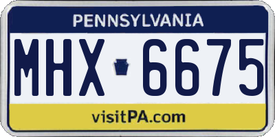 PA license plate MHX6675