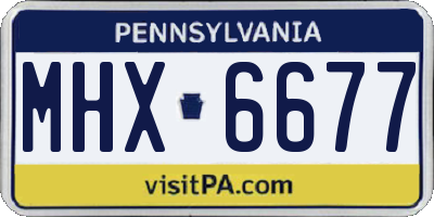 PA license plate MHX6677