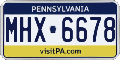 PA license plate MHX6678