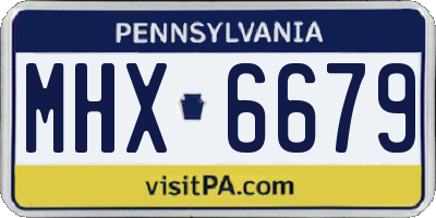 PA license plate MHX6679
