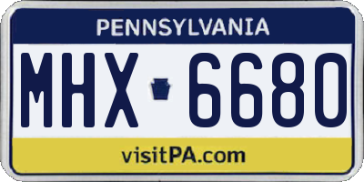 PA license plate MHX6680