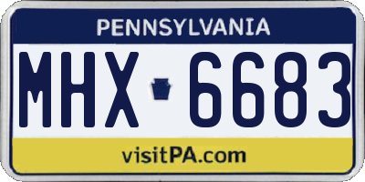 PA license plate MHX6683