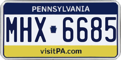 PA license plate MHX6685