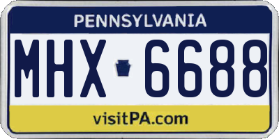 PA license plate MHX6688
