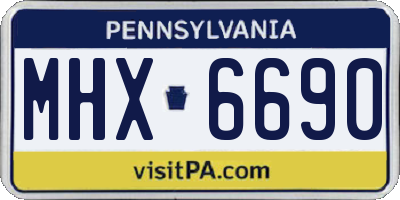 PA license plate MHX6690