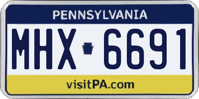 PA license plate MHX6691