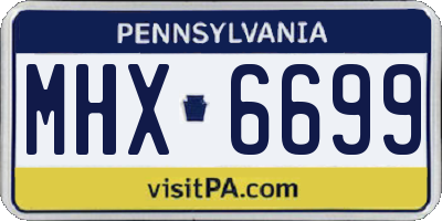 PA license plate MHX6699
