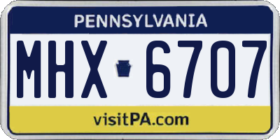 PA license plate MHX6707