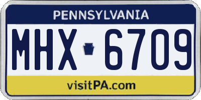 PA license plate MHX6709