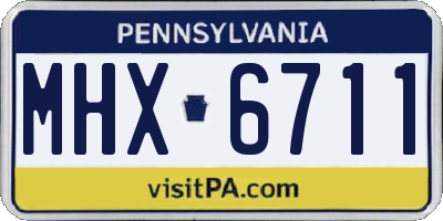 PA license plate MHX6711