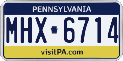 PA license plate MHX6714