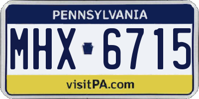 PA license plate MHX6715