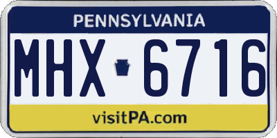 PA license plate MHX6716