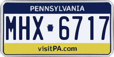 PA license plate MHX6717