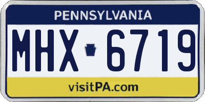 PA license plate MHX6719