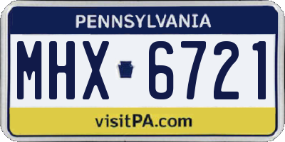 PA license plate MHX6721