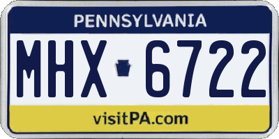 PA license plate MHX6722