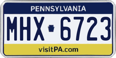 PA license plate MHX6723