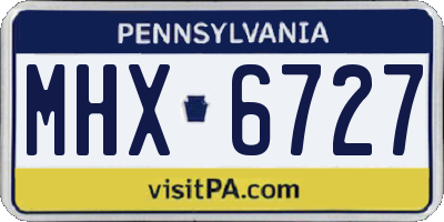 PA license plate MHX6727