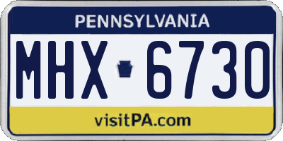 PA license plate MHX6730