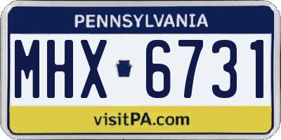 PA license plate MHX6731