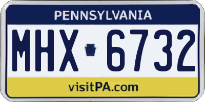 PA license plate MHX6732