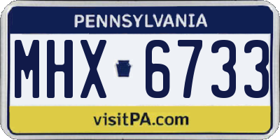 PA license plate MHX6733