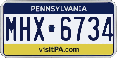 PA license plate MHX6734