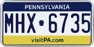 PA license plate MHX6735