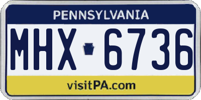 PA license plate MHX6736