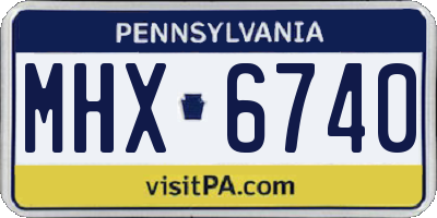 PA license plate MHX6740