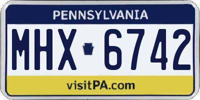 PA license plate MHX6742