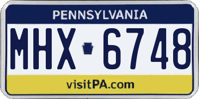 PA license plate MHX6748