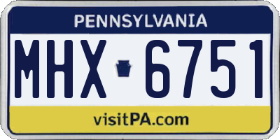 PA license plate MHX6751