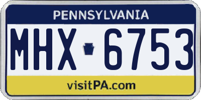 PA license plate MHX6753