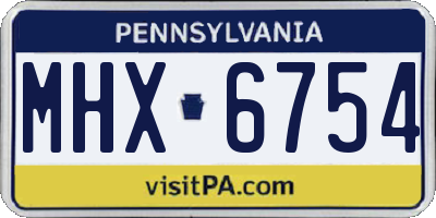 PA license plate MHX6754