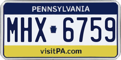 PA license plate MHX6759