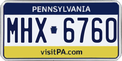 PA license plate MHX6760